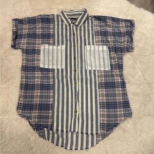 BDG UO Brand Blue and White Striped Shirt